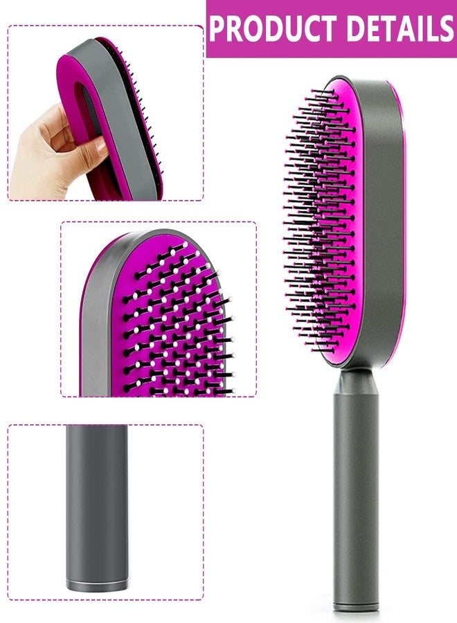 MAYCREATE® Self Cleaning Hair Brush for Women Men, 3D Airbag Cushion Hair Comb Massager Paddle Brush Hairdressing Detangling Anti Static Hairbrush - Image 3